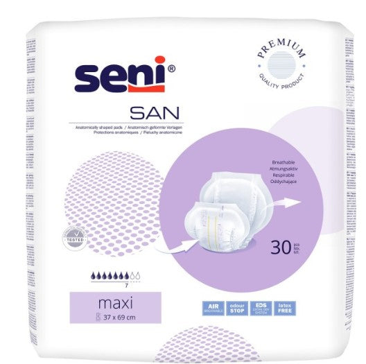 Seni San Maxi, lila, 120 Stück – 1 Karton (4 × 30)