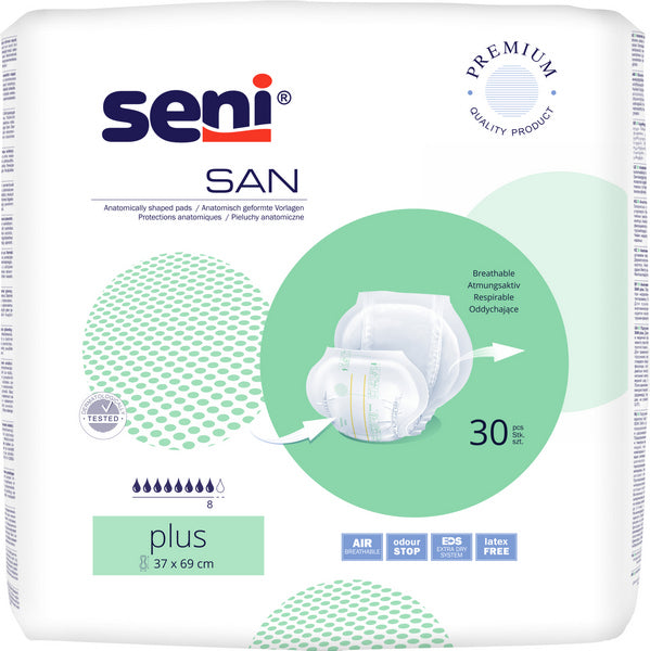 Seni San Plus, grün, 60 Stück – 1 Karton (2 × 30)
