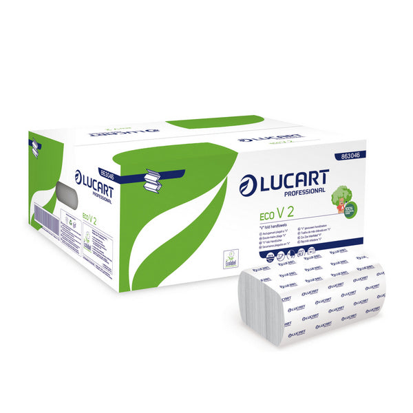 Lucart Eco V 2 Handtuch, Recycling, 2-lagig, 21 × 21 cm – 3800 Stück