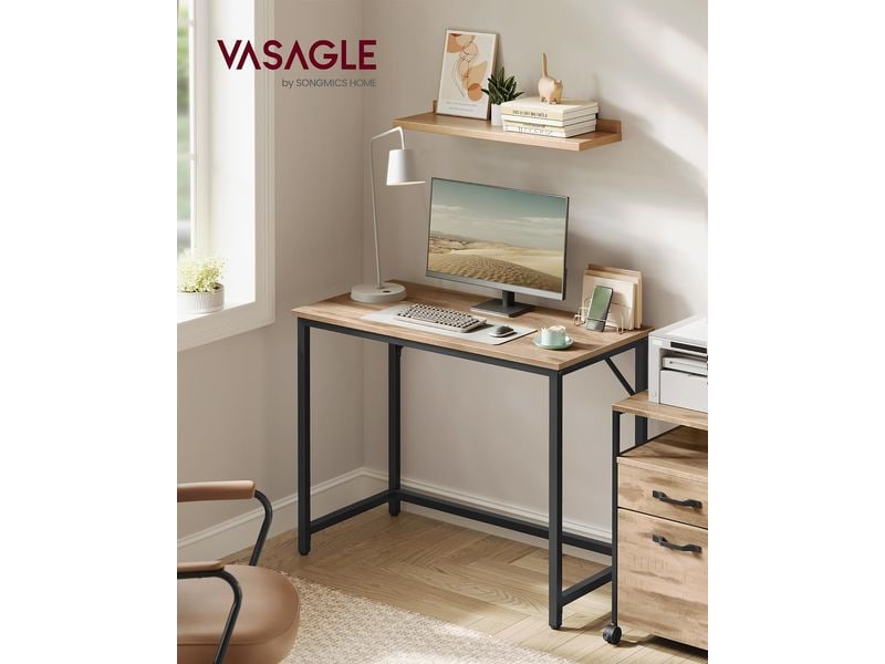 Schreibtisch VASAGLE 100 × 50 × 76 cm, camelbraun/schwarz