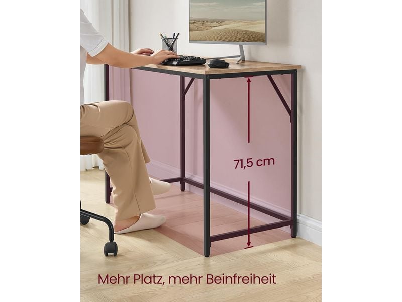 Schreibtisch VASAGLE 100 × 50 × 76 cm, camelbraun/schwarz