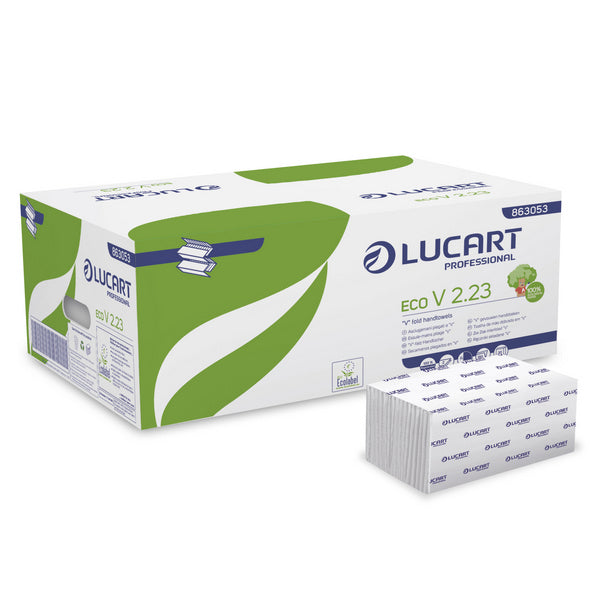Lucart Eco V 2.23 Handtuch, Recycling, 2-lagig, 21 × 22,5 cm – 3800 Stück