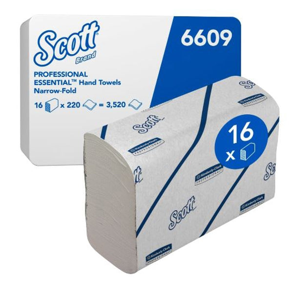 Handtuch Scott Multifold, Z-Falz (Interfold), Recycling, 2-lagig, weiss, 21,2 × 18,6 cm