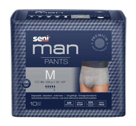 Seni Man Pants M, Inkontinenz-Unterwäsche für Männer – 10 Stück