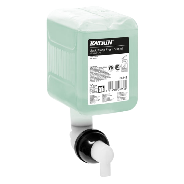 Katrin Flüssigseife Fresh, grün, 500 ml – 12 Flaschen