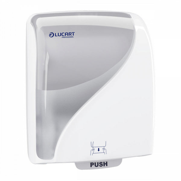 Lucart Identity Rollhandtuchspender Autocut 2.0 – Cardboard Core System, Kunststoff, weiss – 1 Stück