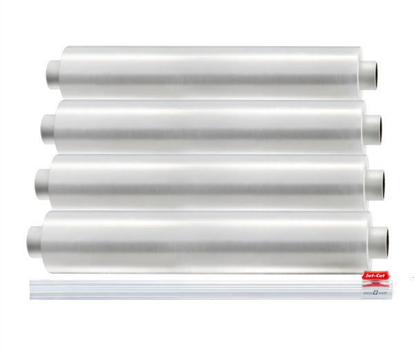 Jet-Cut Frischhaltefolie Nachfüllrolle PE 45 cm × 500 m 9 my – 4 Rollen