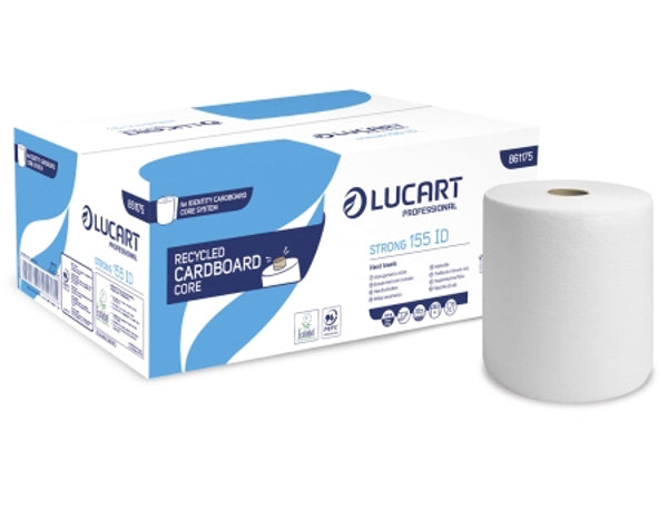 Lucart Strong 155 ID Handtuchrolle Cardboard Core System, Zellstoff, 2-lagig, 155 lfm – 6 Rollen
