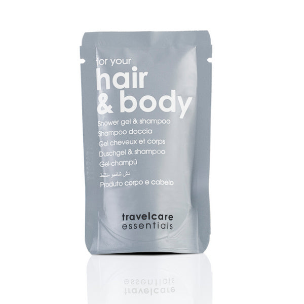 Duschgel & Shampoo Travelcare Essentials, Sachet 20 ml – 330 Stück