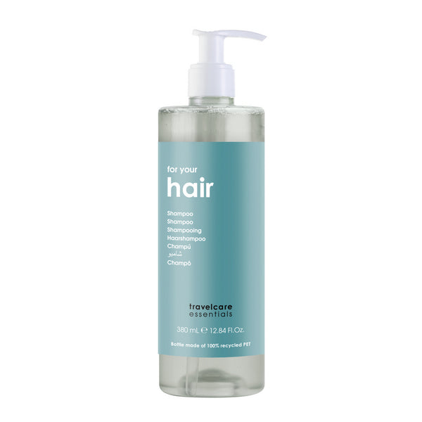 Shampoo Travelcare Essentials, Pumpflasche nachfüllbar 380 ml – 18 Stück