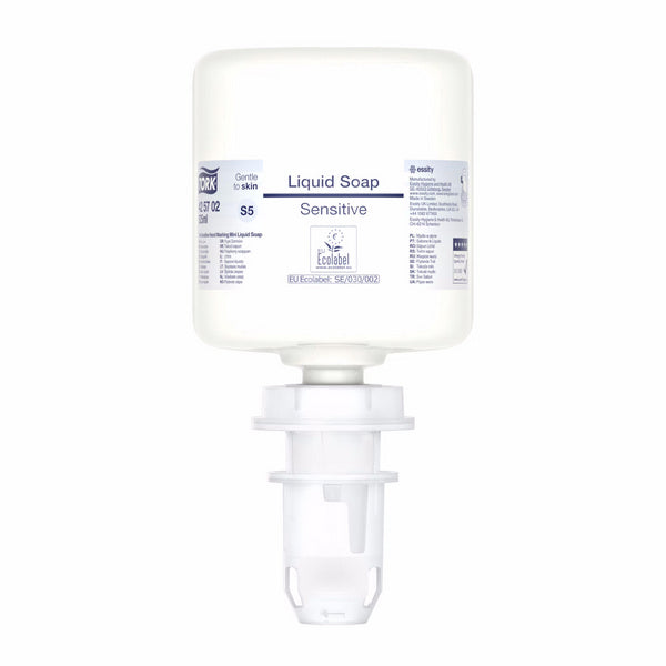 Flüssigseife Tork Premium Sensitive Mini – S5 System, unparfümiert, weiss, pH-neutral, 525 ml