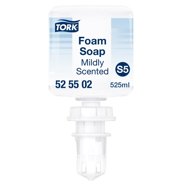 Schaumseife Tork Premium Mild Mini – S5 System, leicht parfümiert, farblos, pH-neutral, 525 ml