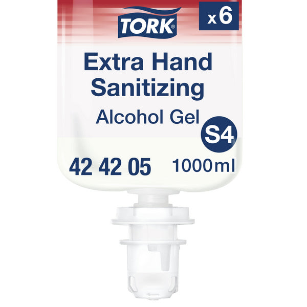Händedesinfektion Tork Extra S4, Gel, alkoholisch, 1000 ml – 6 Flaschen