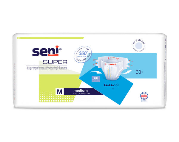 Seni Super Medium 75-110, blau, 120 Stück – 1 Karton (4 × 30)