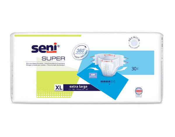 Seni Super X-Large 130-170, blau, Inkontinenzslip geschlossen – 30 Stück