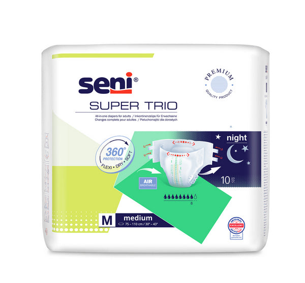 Seni Super Trio Medium 75-110, grün, 10 Stück – Einzelpackung