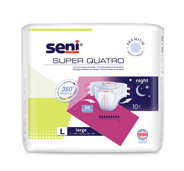 Seni Super Quatro Large 100-150, altrosa, 60 Stück – 1 Karton (6 × 10)