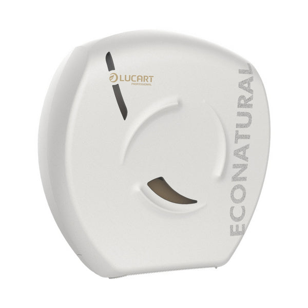 Lucart EcoNatural Flow Toilettenpapierspender Maxi Jumbo, Kunststoff, weiss – 1 Stück
