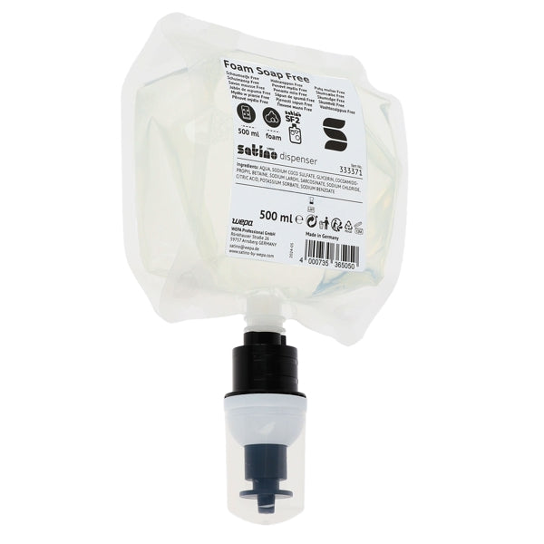 Satino Schaumseife Free – SF2 System, unparfümiert, transluzent, 500 ml – 6 Beutel