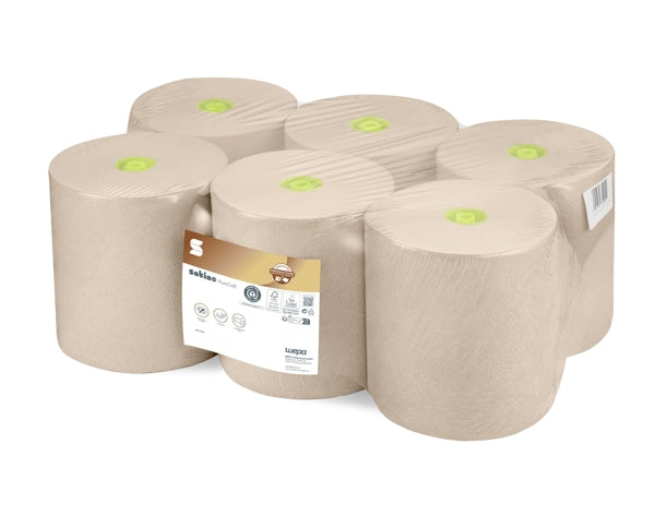 Satino PureSoft Handtuchrolle – SYS1 System, Recycling, 2-lagig – 6 Rollen