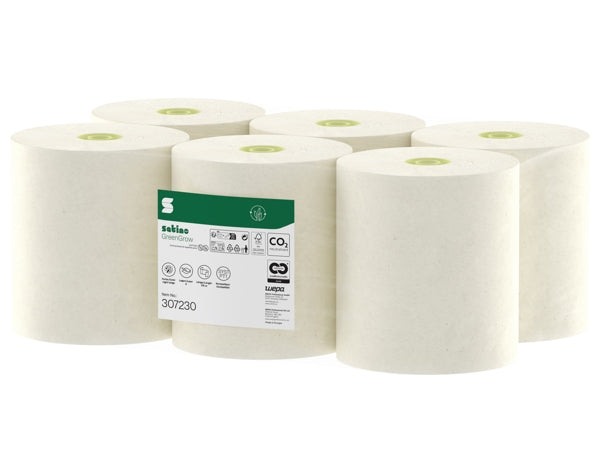 Satino GreenGrow Handtuchrolle – SYS1 System, 2-lagig, 175 lfm – 6 Rollen