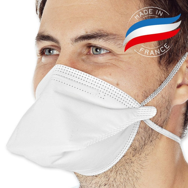 Atemschutzmaske FFP3 PP Vlies ohne Ventil, weiss, Nackenband – 100 Stück (4 x 25)