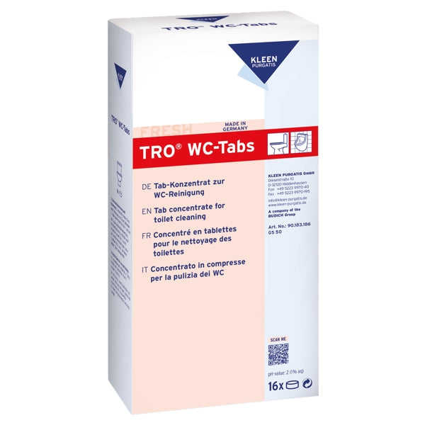 Kleen Purgatis TRO-WC-TAB WC-Reiniger, Konzentrat, 16 Tabs – 14 Dosen