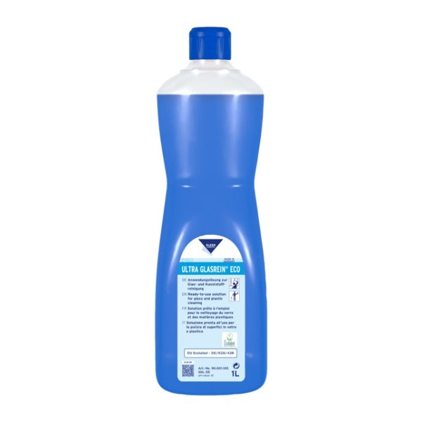 Kleen Purgatis ULTRA GLASREIN ECO Glasreiniger, gebrauchsfertig, 1 Liter – 6 Flaschen