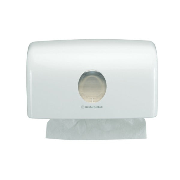 Kimberly-Clark Aquarius Handtuchspender klein, C- und V-Falzung, weiss, 159 × 287 × 140 mm – 1 Stück