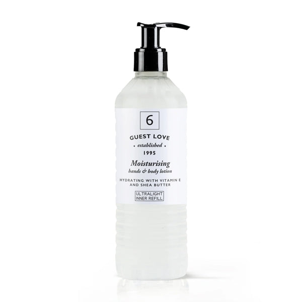 Body Lotion GUEST LOVE, Pumpflasche für ECOVER 370 ml – 18 Flaschen