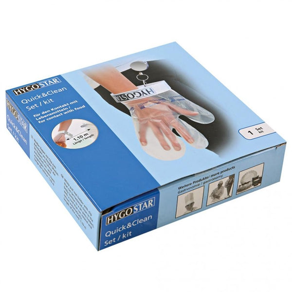 Quick&Clean Zipper Set (Kunststoffring, Metall-Zipper, 5 Handschuhe) – 1 Set
