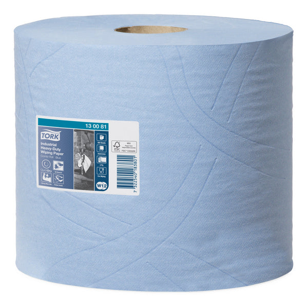 Industrie-Papierwischtücher Tork Premium extra stark Maxi – W1/W2 System, Zellstoff, 3-lagig, blau, 23,5 × 34 cm, 350 Blatt = 119 m