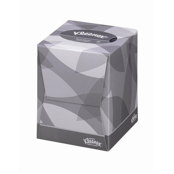 Kimberly-Clark Kleenex Kosmetiktuch Würfelbox, Zellstoff, 2-lagig, weiss, Box à 88 Tücher, 20 × 21 cm – 12 Boxen
