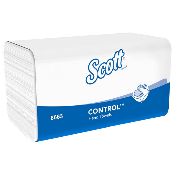 Kimberly-Clark Scott Performance Handtuch, V-Falzung, 1-lagig, weiss, 21,5 × 31,5 cm – 3360 Blatt (15 x 224)
