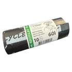Kehrichtsäcke 60 lt, HD/LLD-PE, 80% Recycling, schwarz, 280/270 × 960 mm – 30 Rollen à 10 Säcke