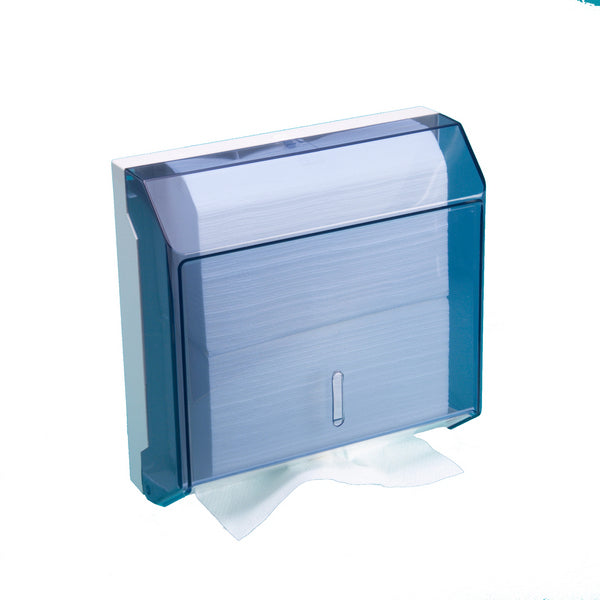 Handtuchspender für Interfold C- & V-Falzung, Kunststoff, weiss/transparent, H 300 × B 290 × T 115 mm – 1 Stück