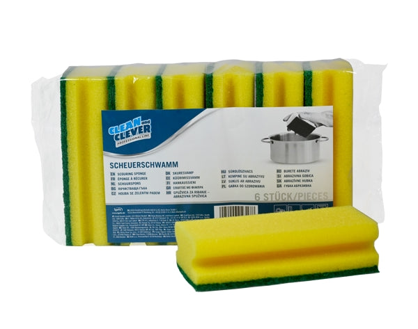 CLEAN and CLEVER Scheuerschwamm PRO 60 – 6 Stück