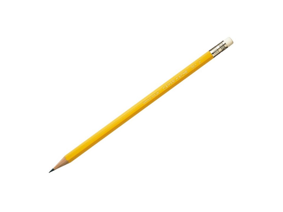CARAN D'ACHE Bleistift HB 351.272 gelb, mit Gummi