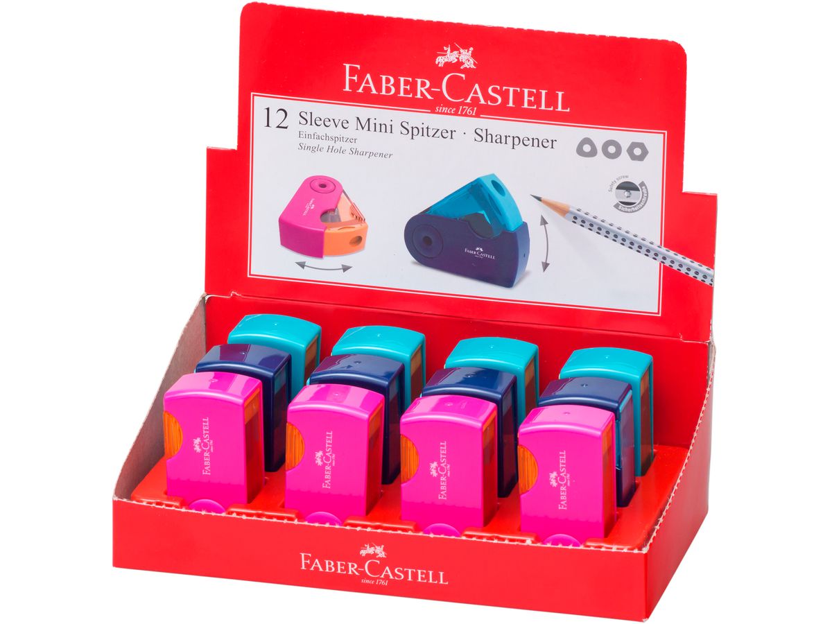 FABER-CASTELL Spitzer Sleeve Mini, Farbe assortiert