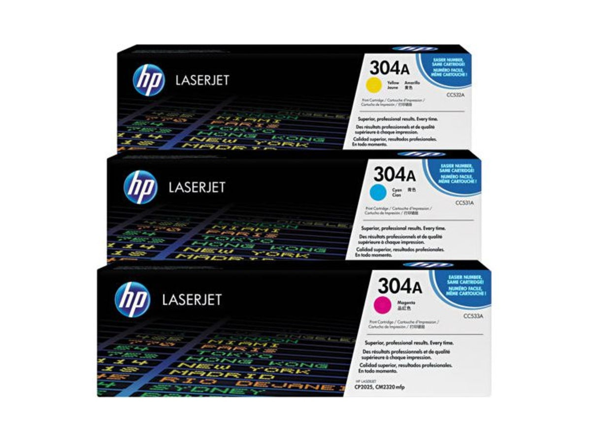 HP Toner Tri-Pack 304A CMY Color LaserJet CP2025