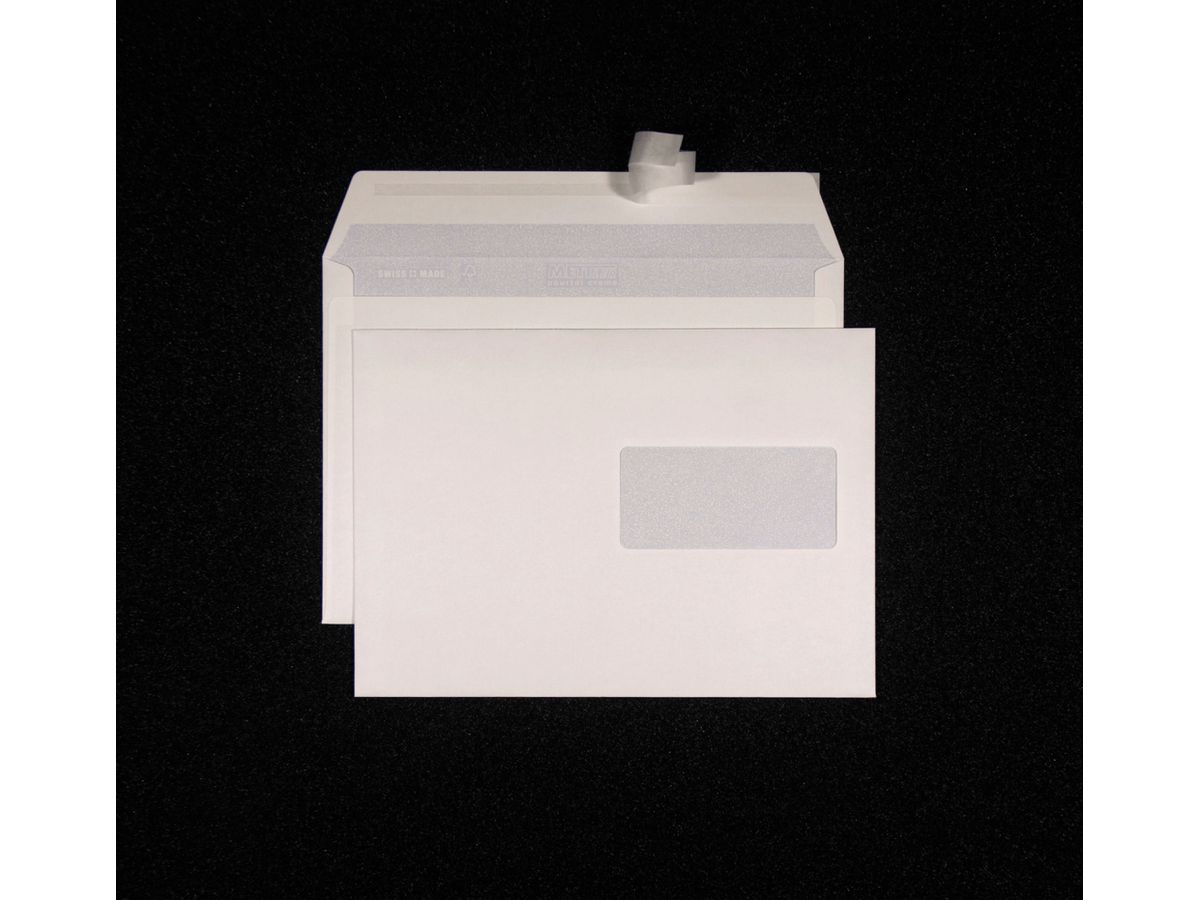Mettler Couvert C5 Fenster rechts weiss 100 g/m² (500 Stück)