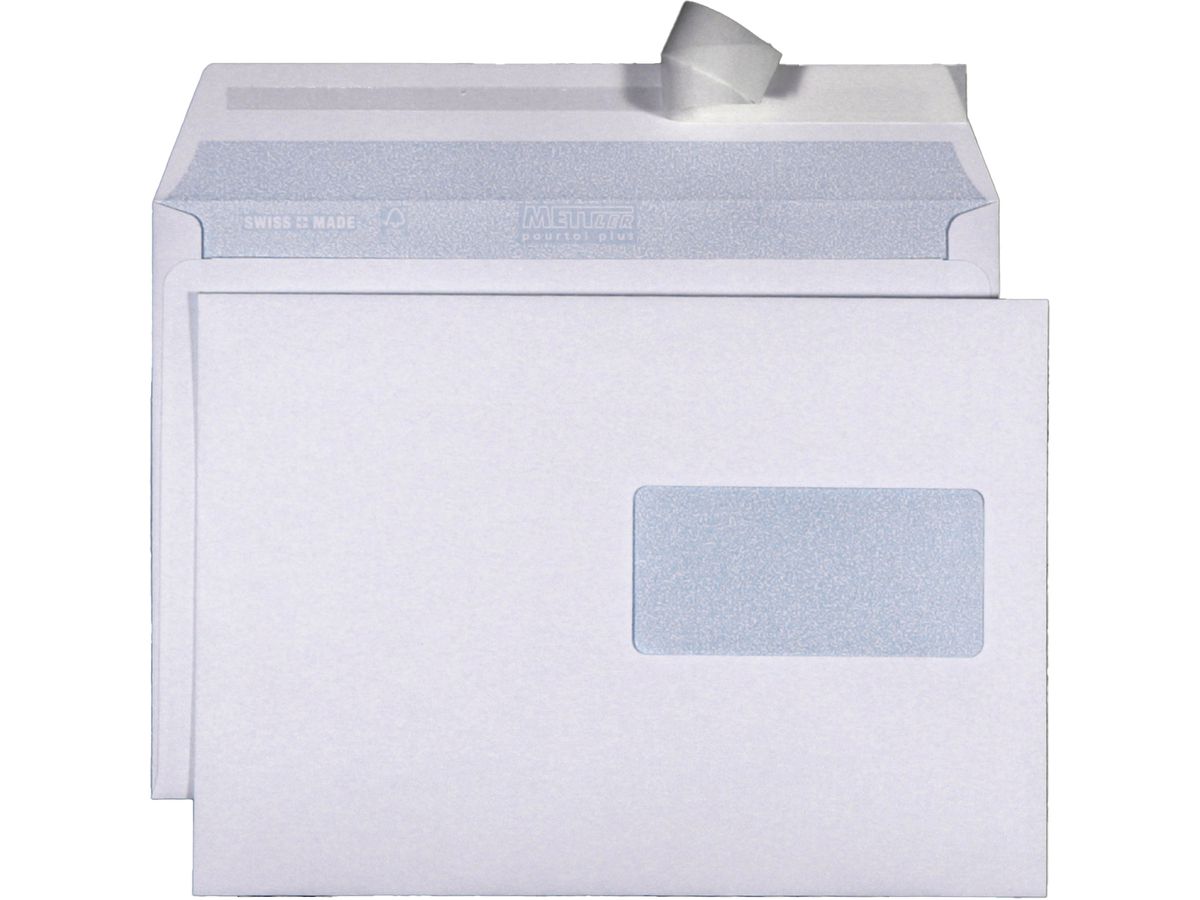 Mettler Couvert C5 Fenster rechts ultraweiss 100 g/m² Haftklebe (500 Stück)