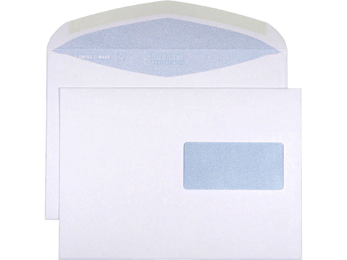 Mettler Couvert C5 Fenster rechts ultraweiss 100 g/m² (500 Stück)