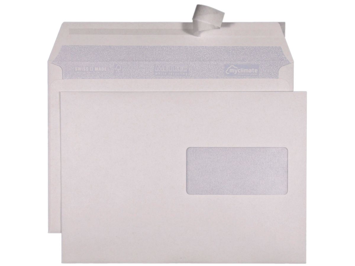 Mettler Couvert C5 Fenster rechts weiss 100 g/m² (500 Stück)