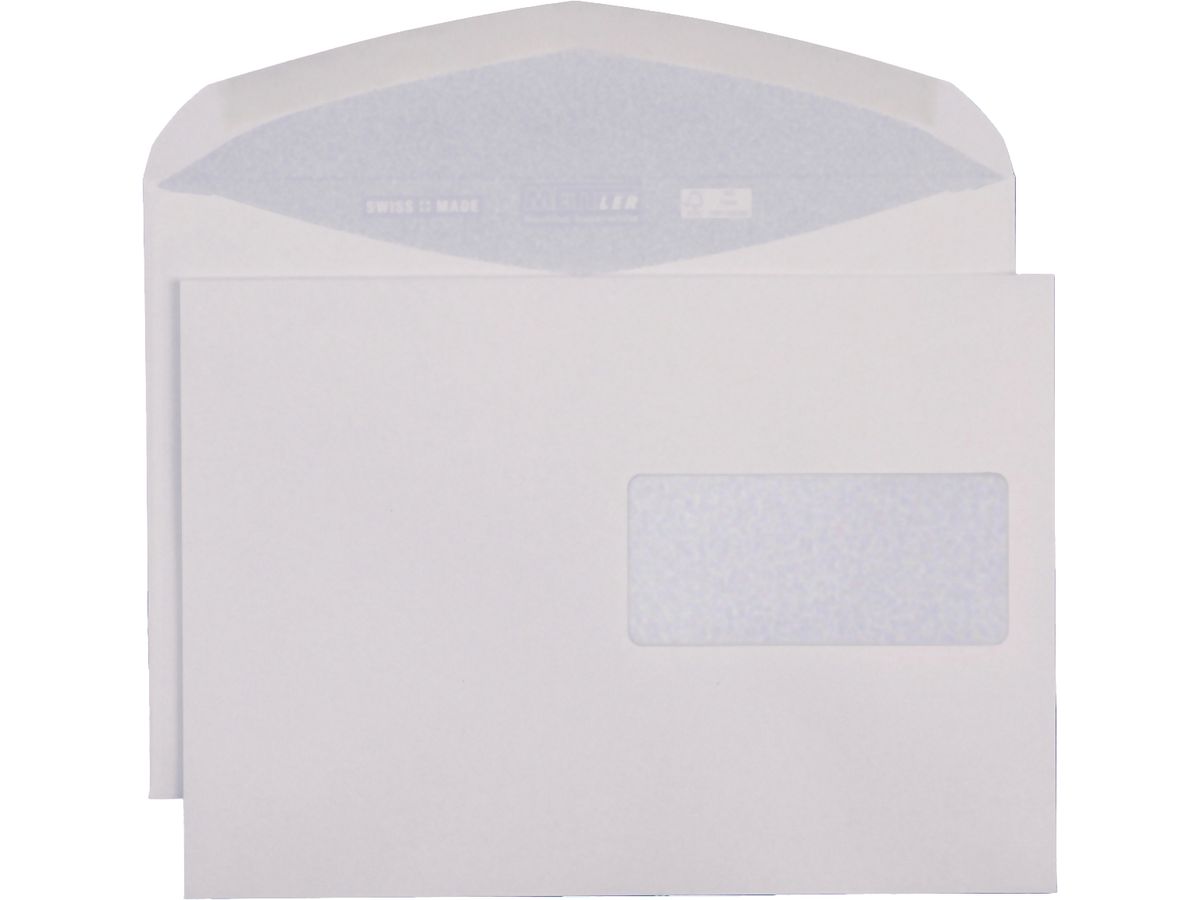 Mettler Couvert C5 Fenster rechts weiss 100 g/m² (500 Stück)