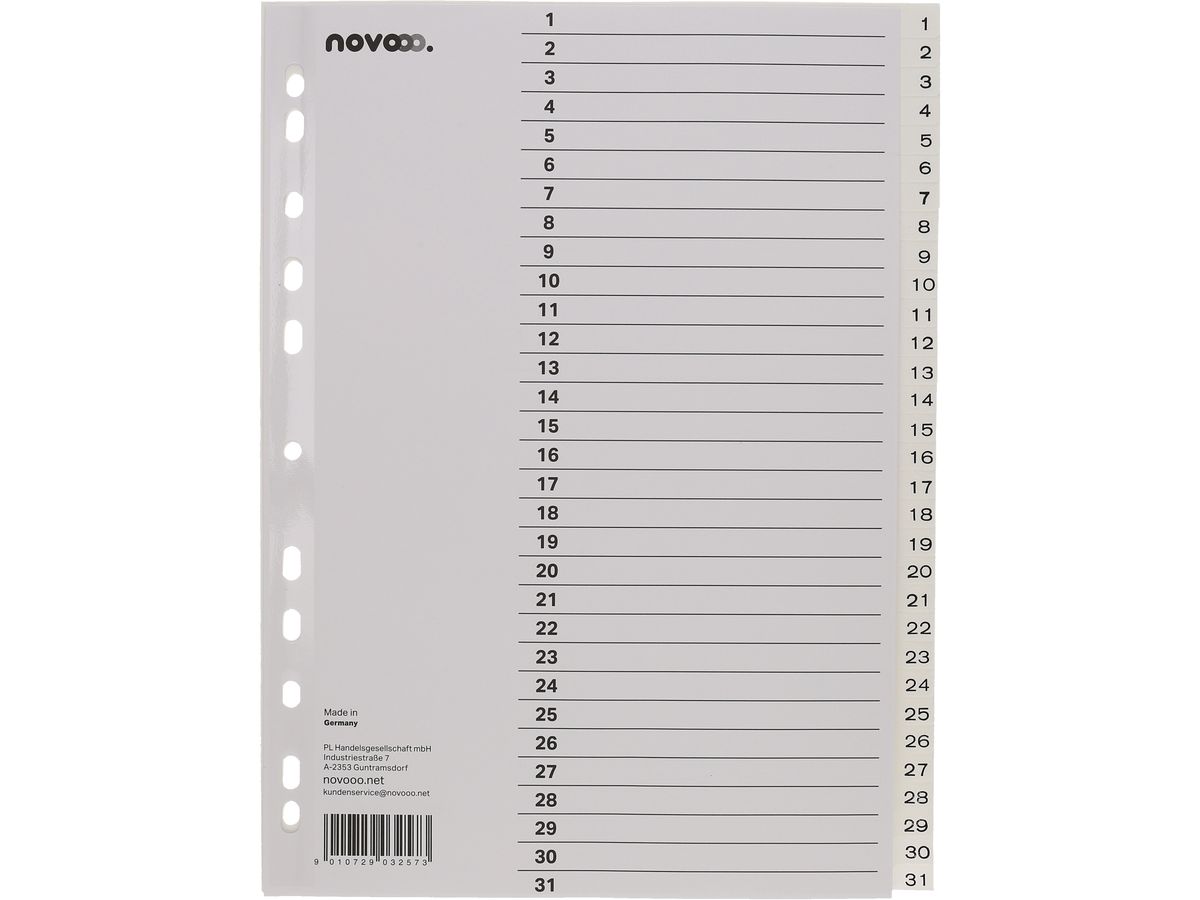 Register Novooo A4 weiss, 1-31
