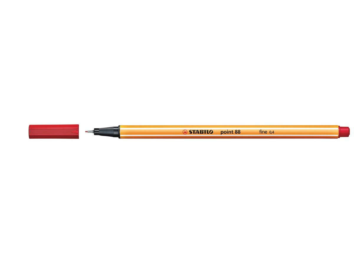 STABILO Fineliner Point 88, 0.4 mm, Rot – 1 Stück
