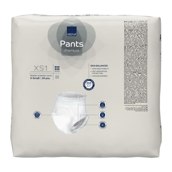 Pants Abena XS1, grau – 96 Stück (4 x 24)