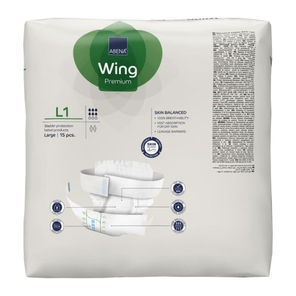 Abena Wing L1, grün – 60 Stück (4 x 15)