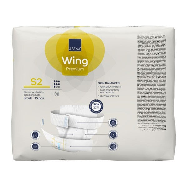 Abena Wing S2, gelb – 60 Stück (4 x 15)